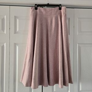 Wool Blend Women's Elegant Dusty Pink A-line Lined Midi Skirt Size M